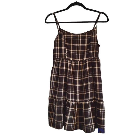 La La Land Creative Co Black & White Plaid Spaghetti Strap Dress - Size Small - Picture 2 of 5